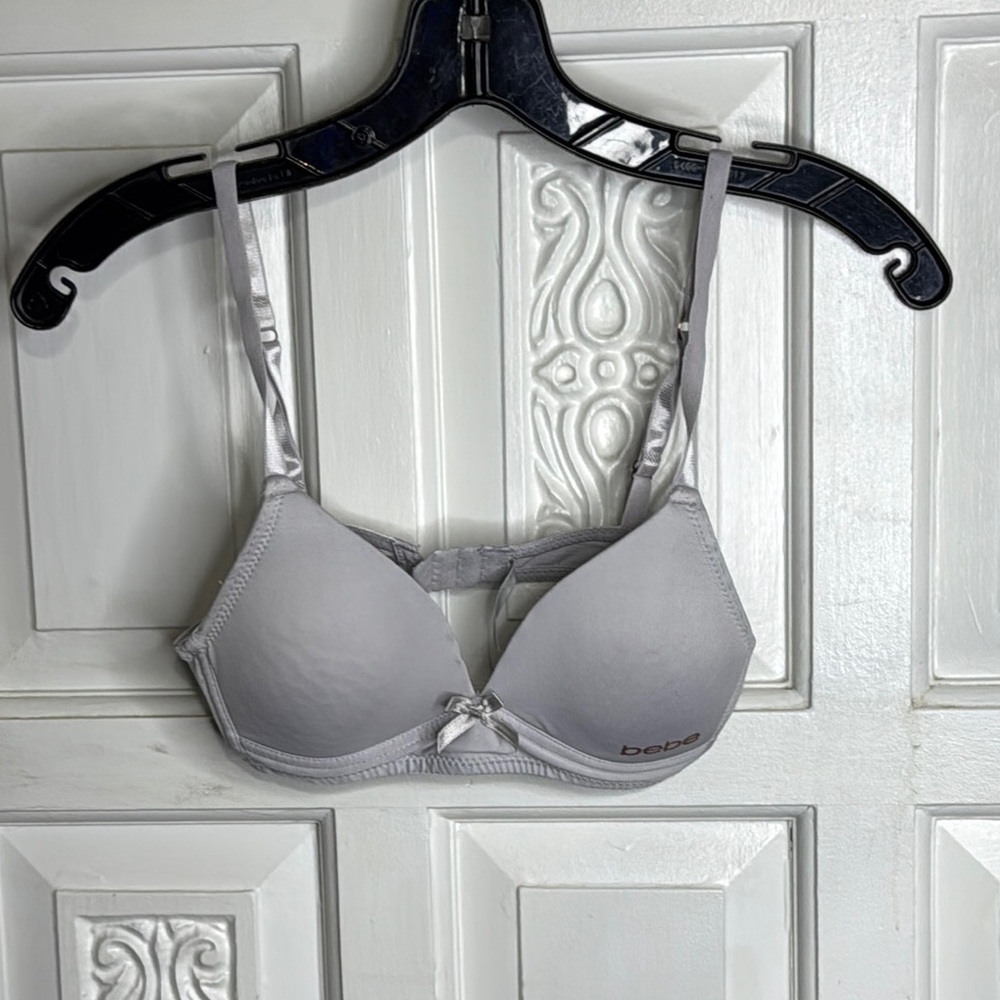 Bebe Light Gray/Blueish Padded Bra Size 30B